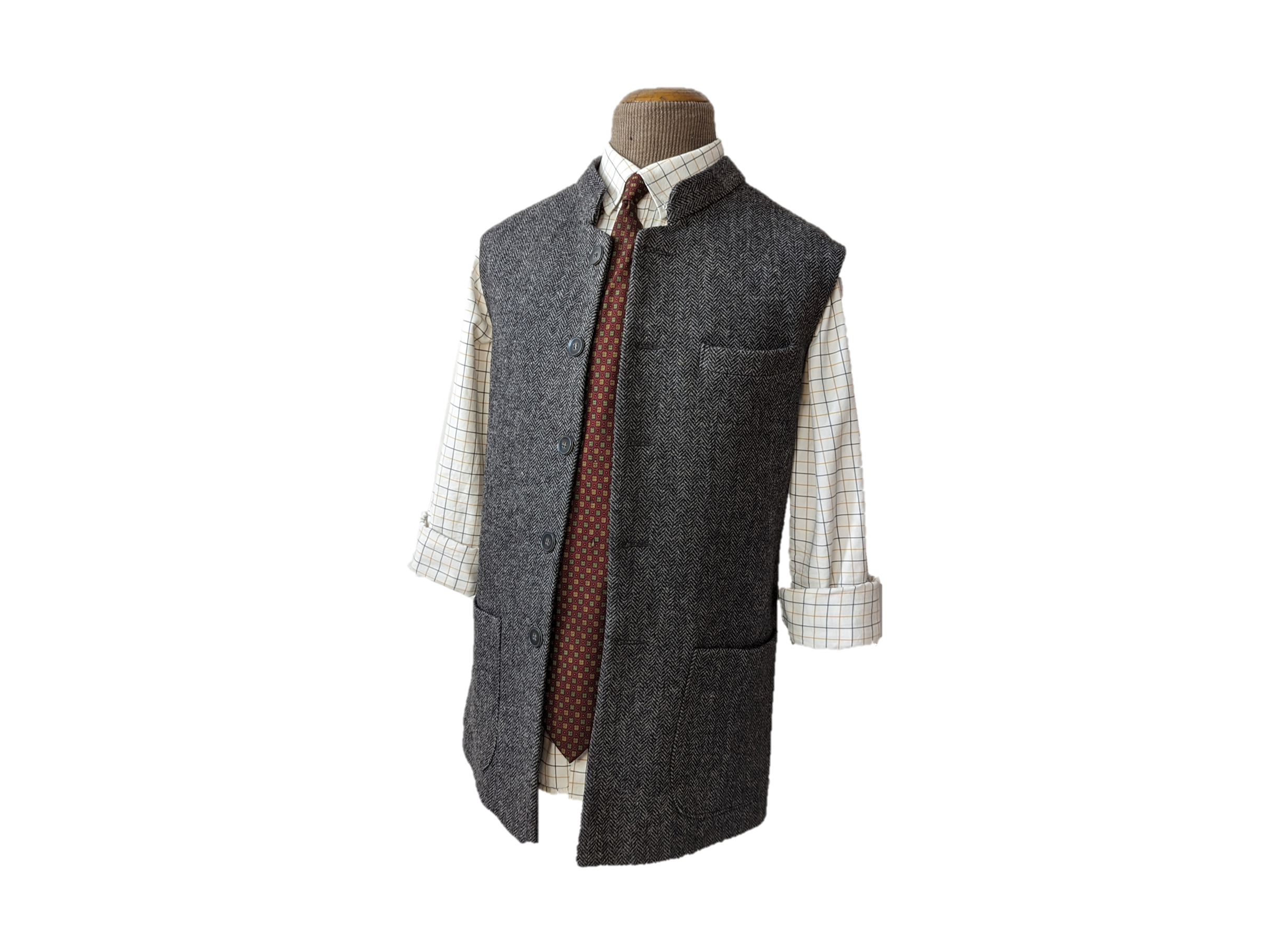 Grey Herringbone Nehru (Cypriot)