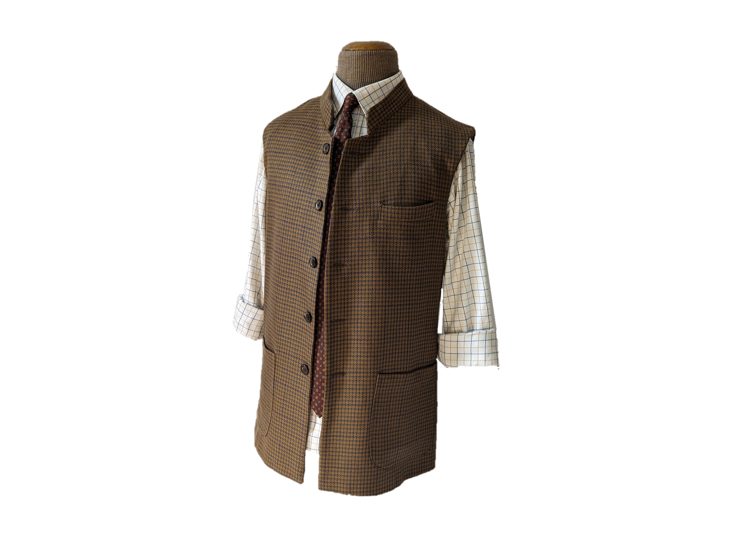 Orange Houndstooth Nehru (Cypriot)